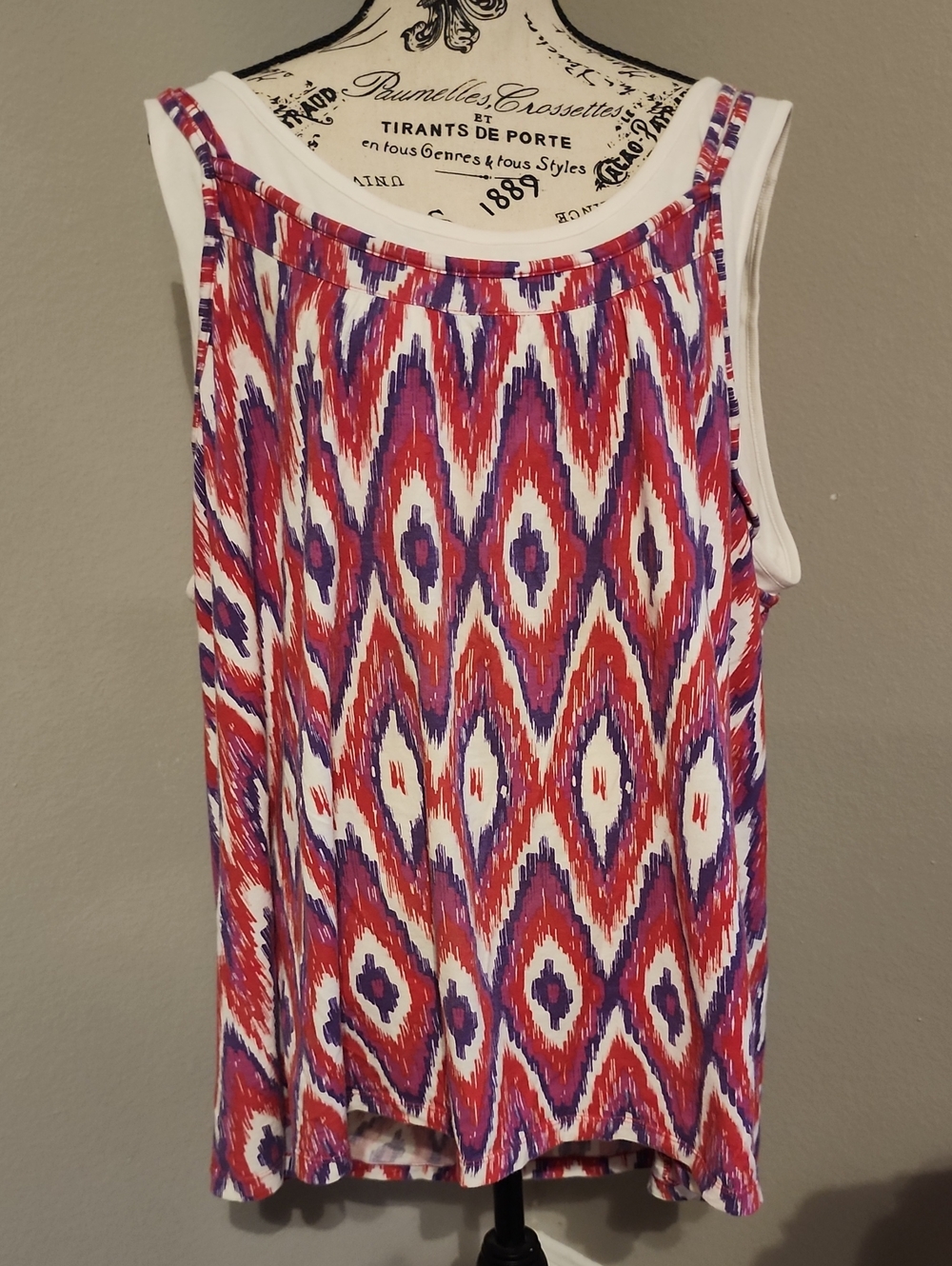 Just My Size Women's Red & Purple Printed Tank Top Plus Size 4X